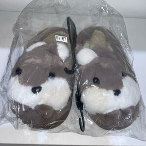 GREY RABBIT SLIPPERS